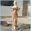 Peaceful European Life Tamanho Mix Color Marble Maid Statue